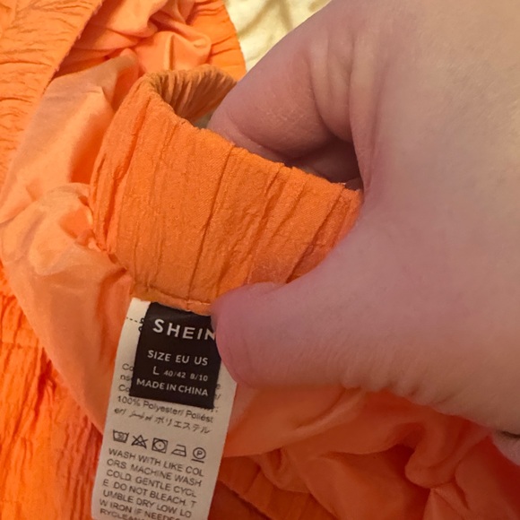 SHEIN Vibrant Orange Wide-Leg Pants - Picture 2 of 3